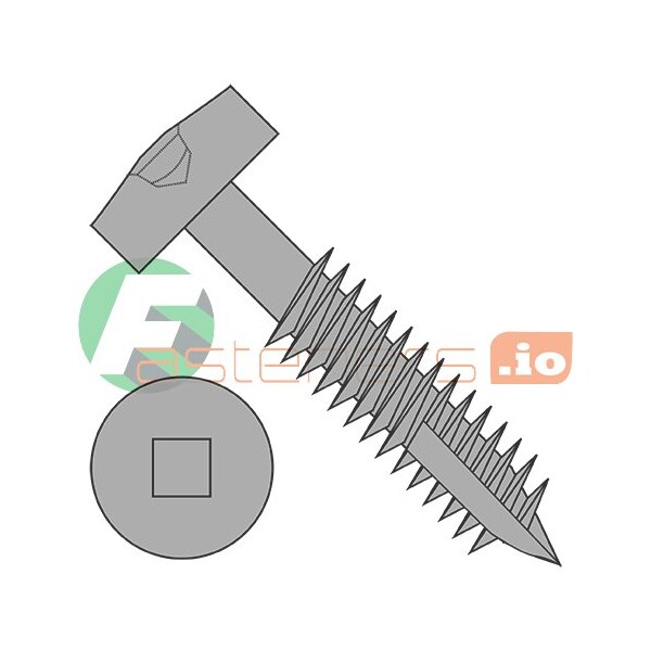 Newport Fasteners Wood Screw, #6, 1-1/2 in, Plain Steel Pan Head Square Drive, 8000 PK 112828 - main
